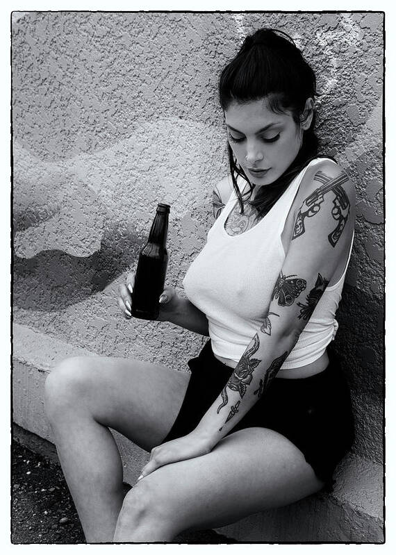 Female Poster featuring the photograph Alone With A Beer by Doug Matthews