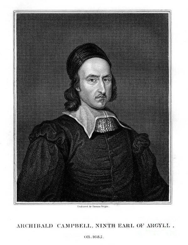 Engraving Poster featuring the drawing Archibald Campbell, 9th Earl Of Argyll by Print Collector