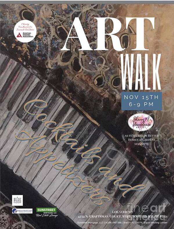 Artshow Poster featuring the painting Artwalk Art Show Scottsdale by Sherry Harradence