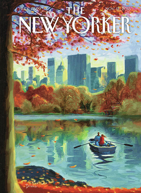 Autumn Central Park Poster featuring the drawing Autumn Central Park by Eric Drooker