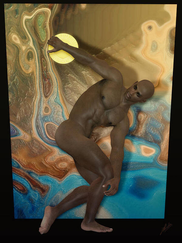 Discobolus Of Africa Poster featuring the digital art Discobolus of Africa by Joaquin Abella