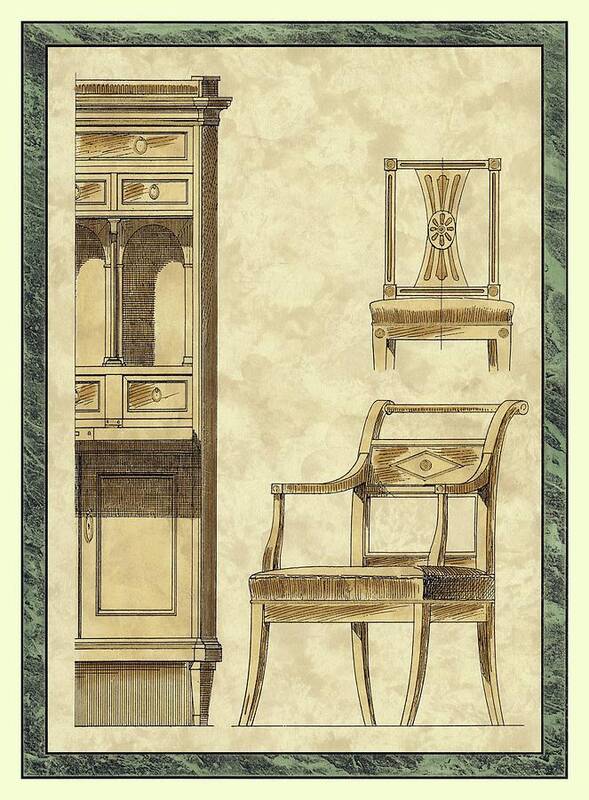 Decorative Elements Poster featuring the painting Biedermeier Furniture II by Vision Studio