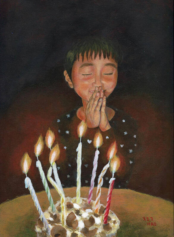 Birthday Wish Poster featuring the painting Birthday Wish by Helian Cornwell