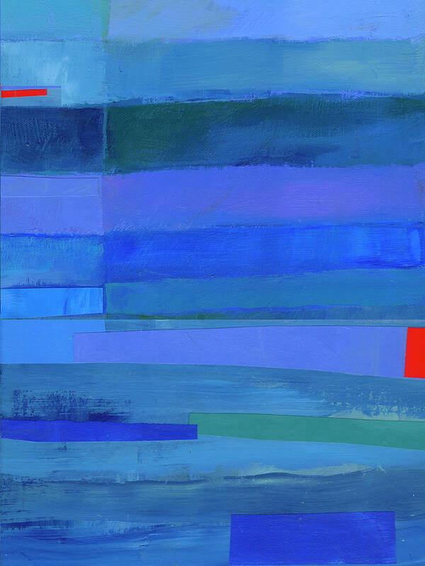 Abstract Art Poster featuring the painting Blue Stripes #9 by Jane Davies