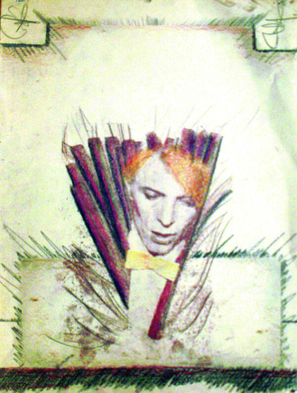 David Bowie Poster featuring the drawing Bowie by Albert Puskaric