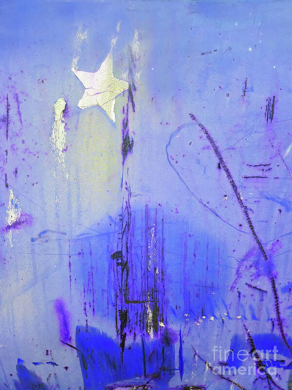 Abstract Poster featuring the mixed media Catch a Falling Star in Blue by Sharon Williams Eng