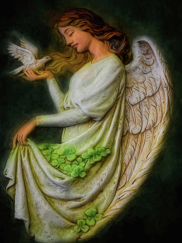 Celtic Angel Poster featuring the painting Celtic Angel by Heather Buechel