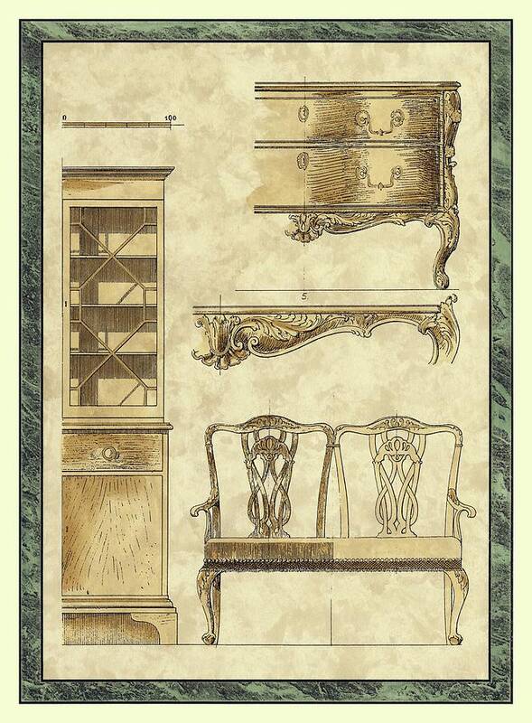 Decorative Elements Poster featuring the painting Chippendale Furniture I by Vision Studio