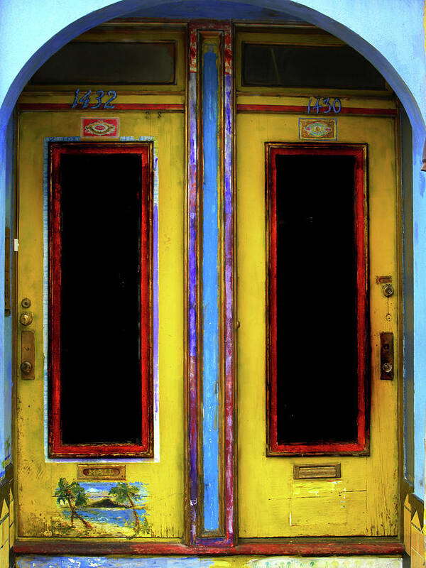 Colourful Doors In San Francisco Poster featuring the photograph Colourful Doors In San Francisco by Clive Branson