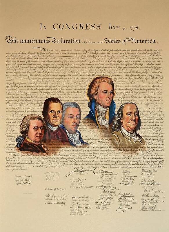 Declaration Of Independence Poster featuring the painting Committee of Five by Joan Garcia