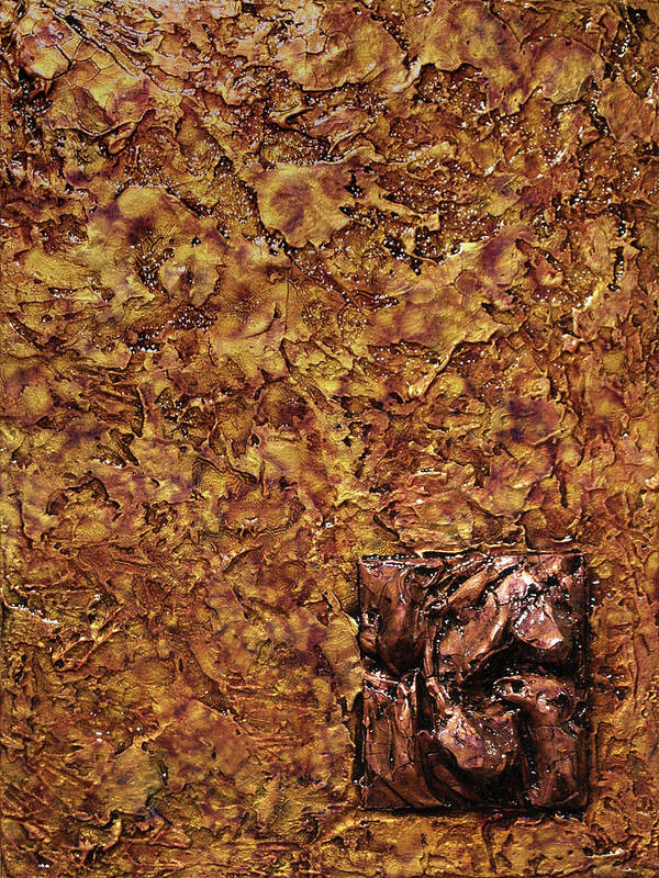 Gold Poster featuring the mixed media Copper and Gold #2 by Christopher Schranck