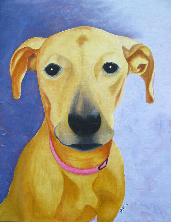 Dog Poster featuring the painting Daisy by Gloria E Barreto-Rodriguez