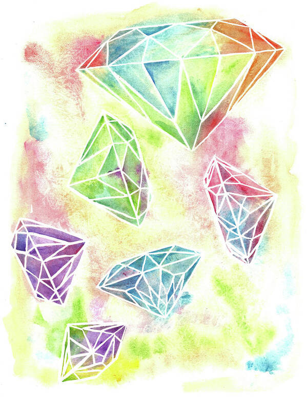 Diamond Outlines Poster featuring the digital art Diamond Outlines by Rose Rambo