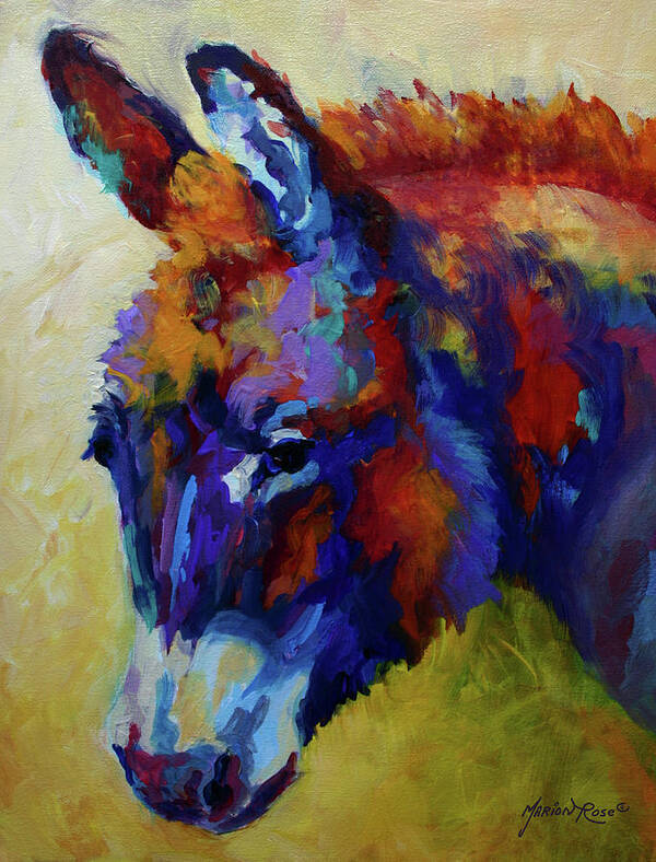 Donkey Xiii Poster featuring the painting Donkey Xiii by Marion Rose