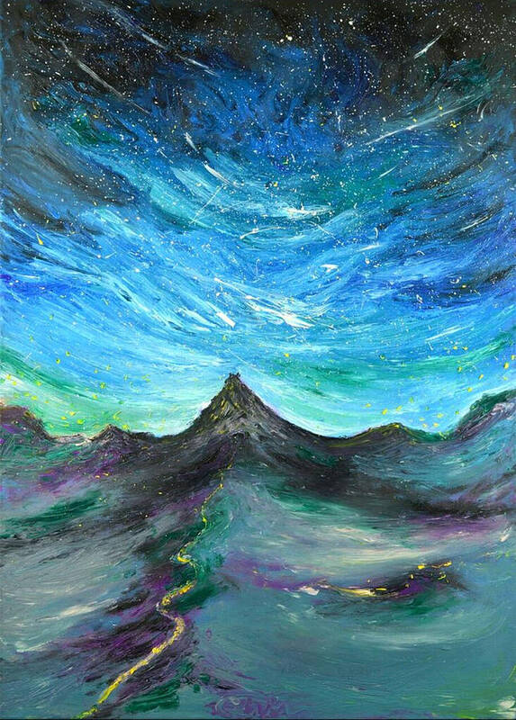 Mountain Poster featuring the painting Enchanted Mountain by Chiara Magni