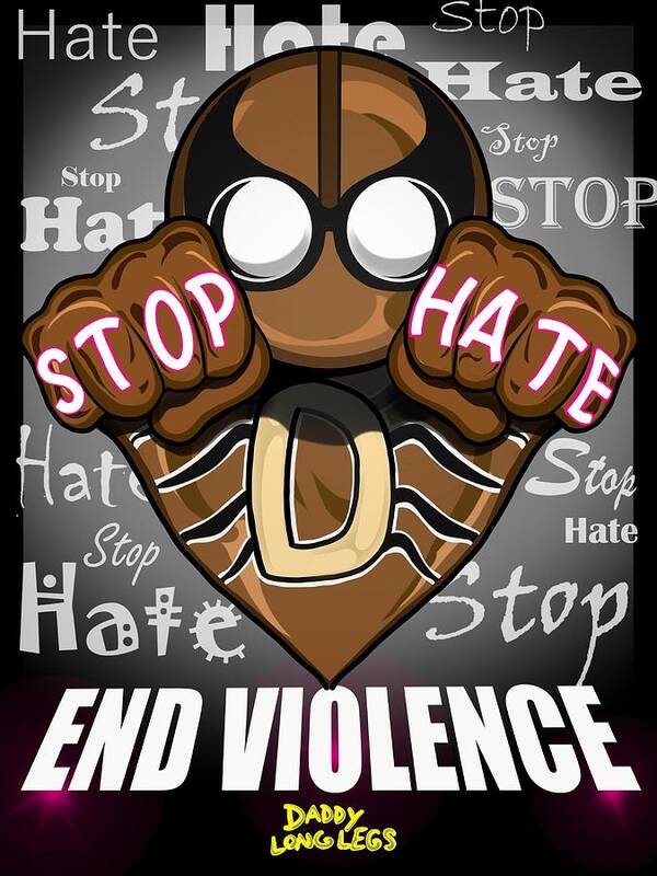 Brown Poster featuring the digital art End VIOLENCE by Demitrius Motion Bullock
