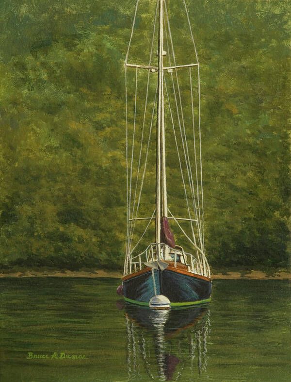 Sailboat Poster featuring the painting Essex Sailboat by Bruce Dumas