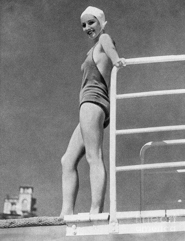Swimmer Poster featuring the photograph Female Swimmer, 1930s by Unknown