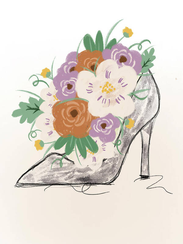 Floral Poster featuring the mixed media Floral Bloom Heel by Sundance Q