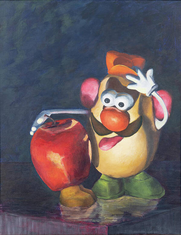 Acrylic Poster featuring the painting Forbidden Fruit by Nancy Strahinic
