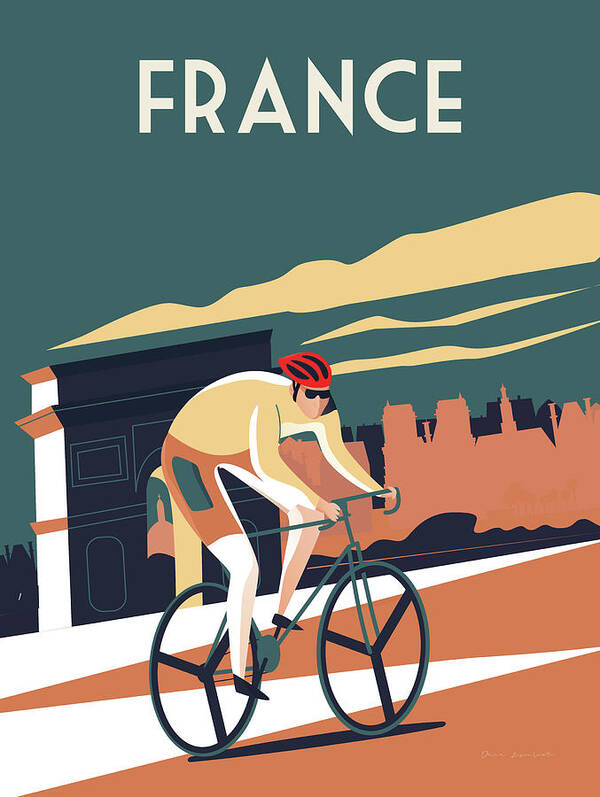 Tour De France Poster featuring the painting France by Omar Escalante