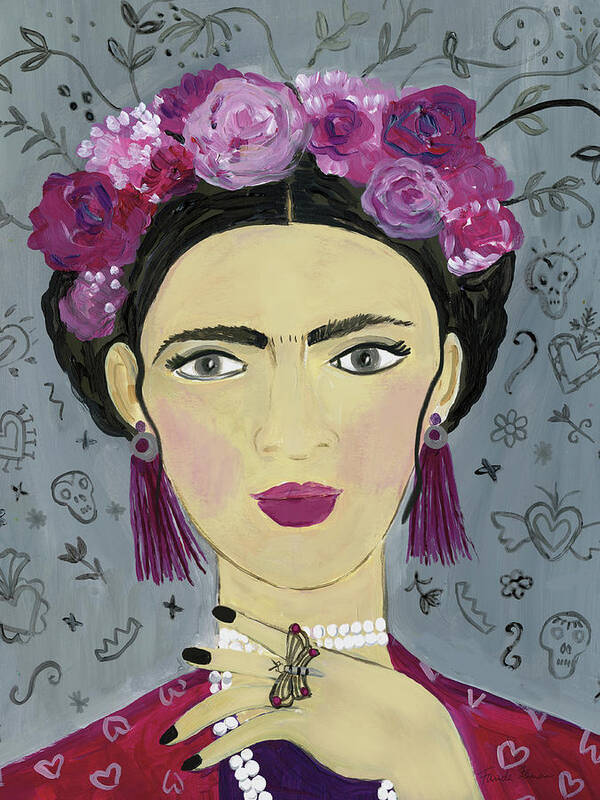 Beauty Poster featuring the painting Frida Gray by Farida Zaman