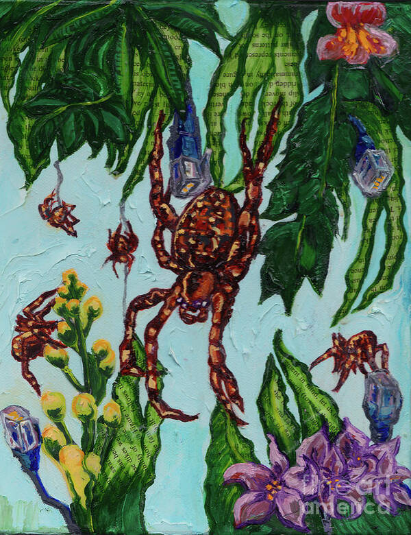 Spider Poster featuring the painting Garden Orbweaver by Emily McLaughlin