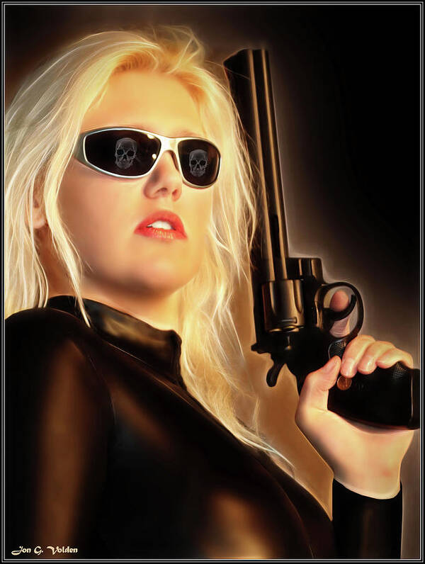 Black Poster featuring the photograph Glasses Of The Widow by Jon Volden