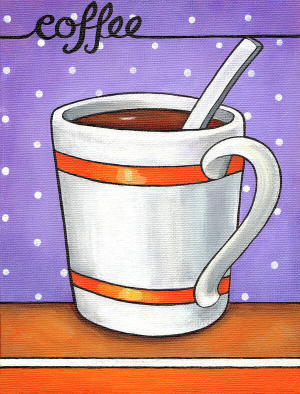 Good Morning Cafe Coffee Poster featuring the painting Good Morning Cafe Coffee by Cathy Horvath-buchanan