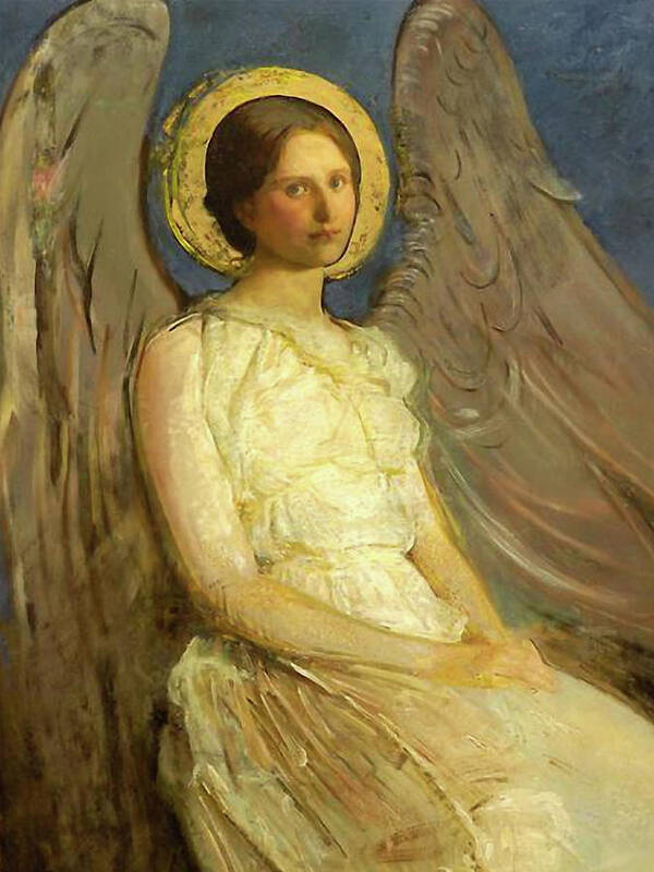 Angels Poster featuring the mixed media Guardian Angel Waiting 107 by Abbott Handerson Thayer