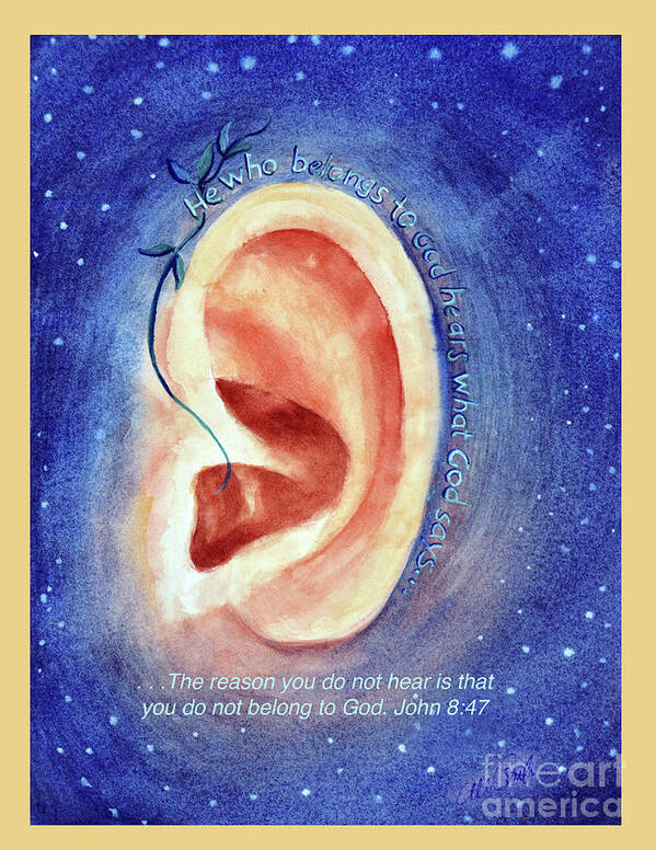 Hears Poster featuring the painting Hears What God Says by Allison Ashton