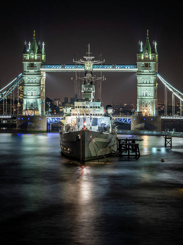 London Poster featuring the photograph HMS Belfast by Framing Places