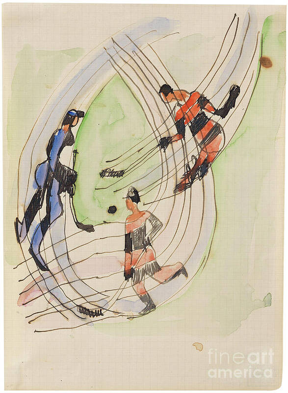 1930-1939 Poster featuring the drawing Hockey Players by Heritage Images