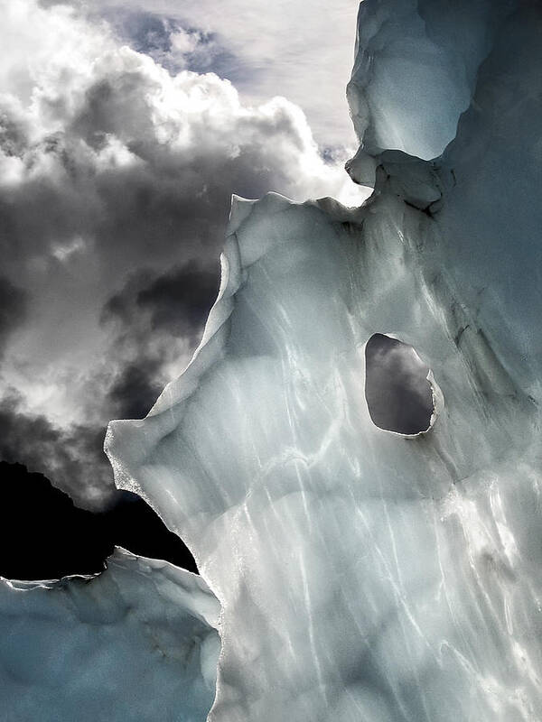 Blue Poster featuring the photograph Ice Details In Franz Josef Glacier by Tristan Shu