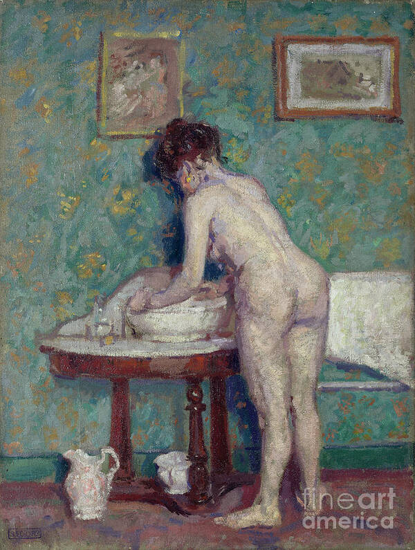 Nudes Poster featuring the painting Interior With Nude by Spencer Frederick Gore