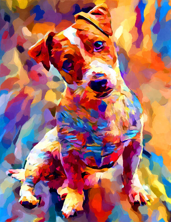 Jack Russell Terrier Poster featuring the painting Jack Russell Terrier 3 by Chris Butler