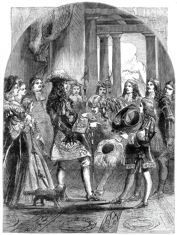 Engraving Poster featuring the drawing James II Taking Leave Of Louis Xiv by Print Collector