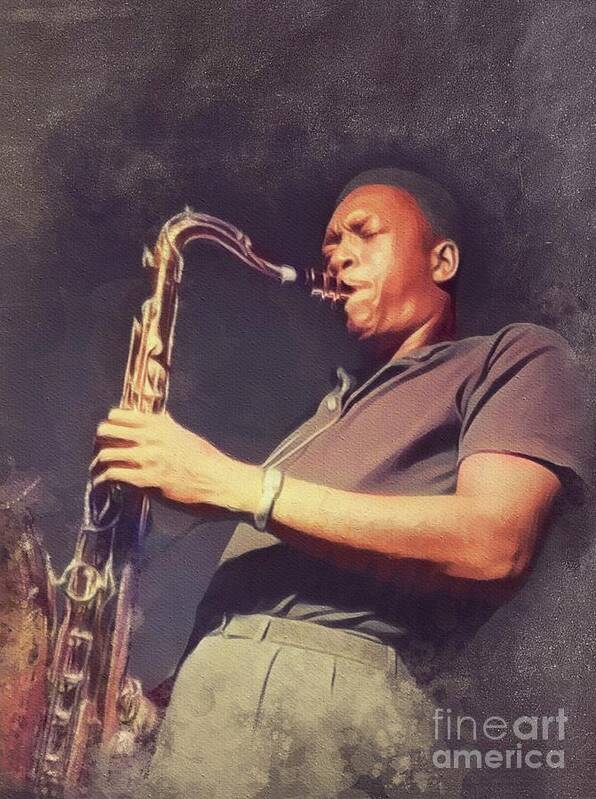 John Poster featuring the painting John Coltrane, Music Legend by Esoterica Art Agency
