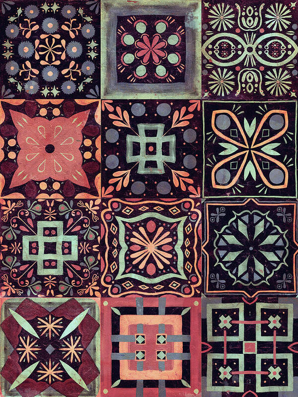 Decorative Poster featuring the painting Kaleidoscope Tile Iv by Victoria Borges