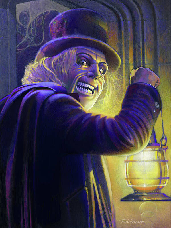 Lon Chaney Poster featuring the pastel London After Midnight by D Robinson