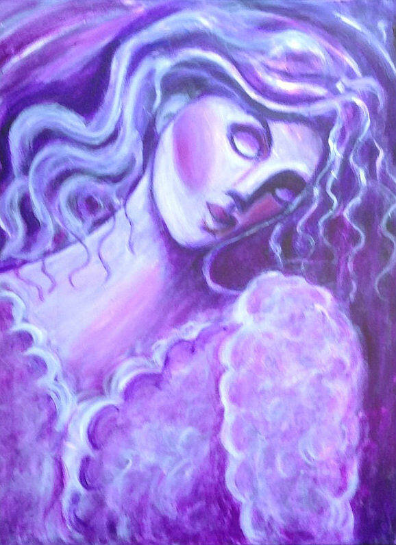 Purple Lady Poster featuring the painting Lost in Passion by Anya Heller