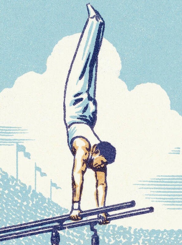 Adult Poster featuring the drawing Male gymnast by CSA Images