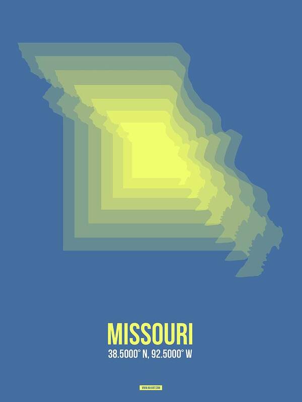 Mississippi Poster featuring the digital art Map of Mississippi by Naxart Studio