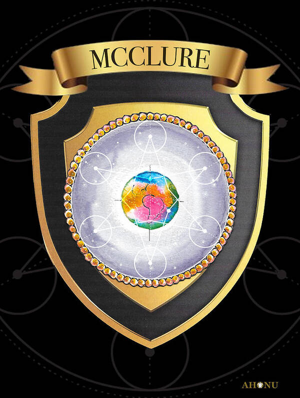 Family Poster featuring the mixed media McClure Family Crest by AHONU Aingeal Rose