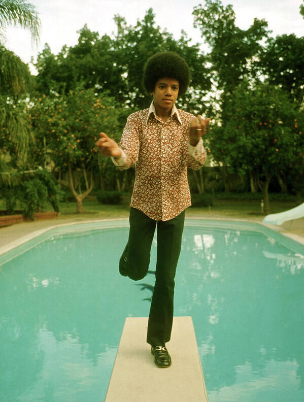 Michael Jackson Poster featuring the photograph Michael Jackson On The Diving Board by Michael Ochs Archives