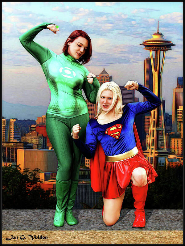 Super Poster featuring the photograph Mighty Heroes In Seattle by Jon Volden