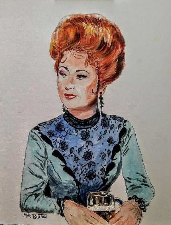 Amanda Blake Poster featuring the painting Miss Kitty by Mike Benton