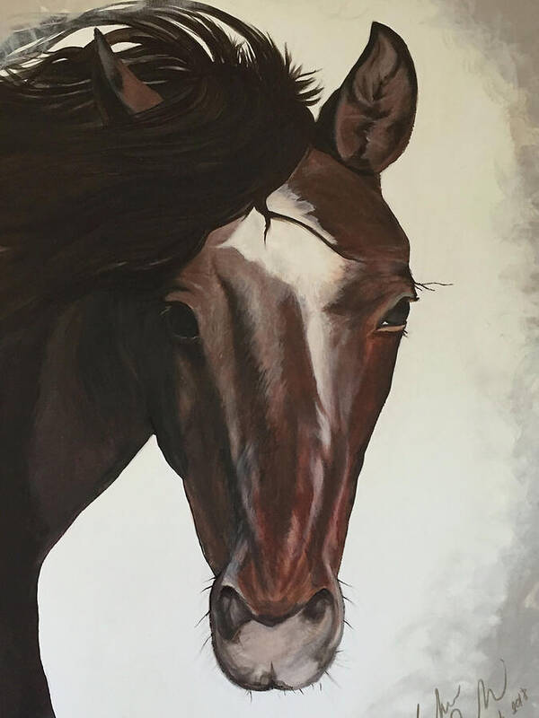 Horse Poster featuring the painting Misty My Horse by Barbara Andrews