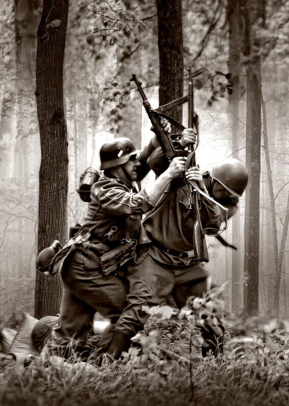Army Poster featuring the photograph Mortal Combat by Dmitry Laudin