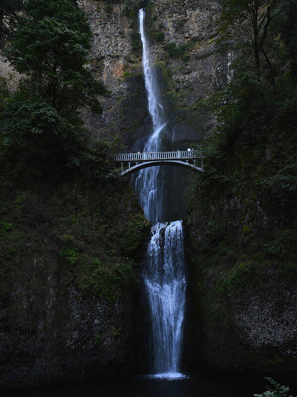 Portland Waterfall Nature Poster featuring the photograph Multnomah Falls by Subhash Sapru